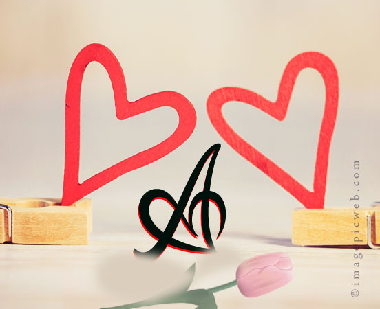 a letter images in heart dp