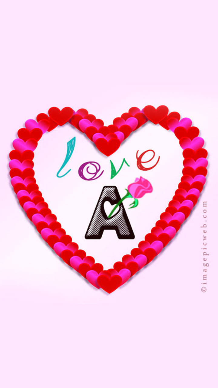 A Letter Images in Heart 3D A alphabet Love HD wallpaper