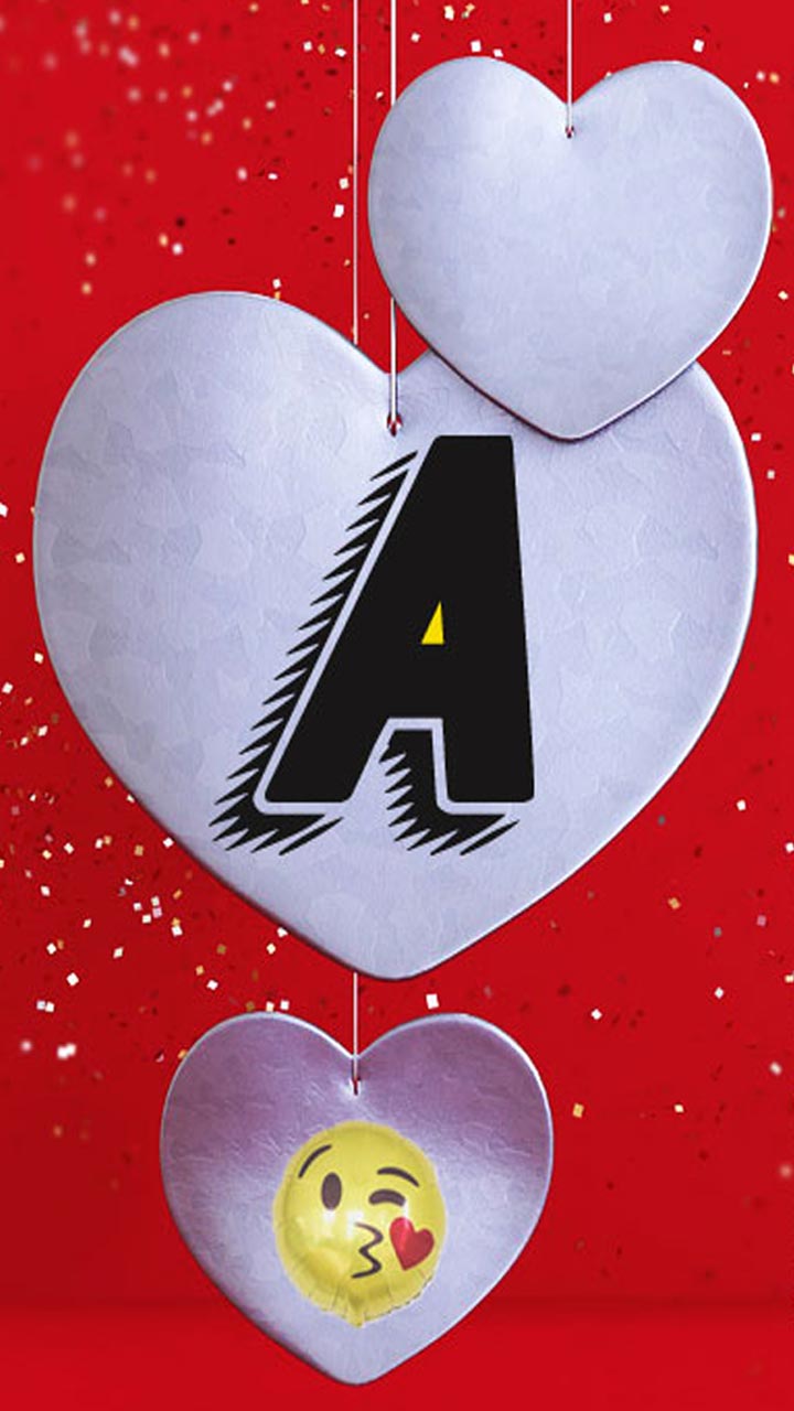 A Letter Images in Heart 3D A alphabet Love HD wallpaper