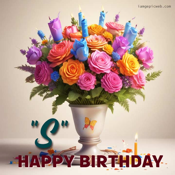 S alphabet happy birthday greetings